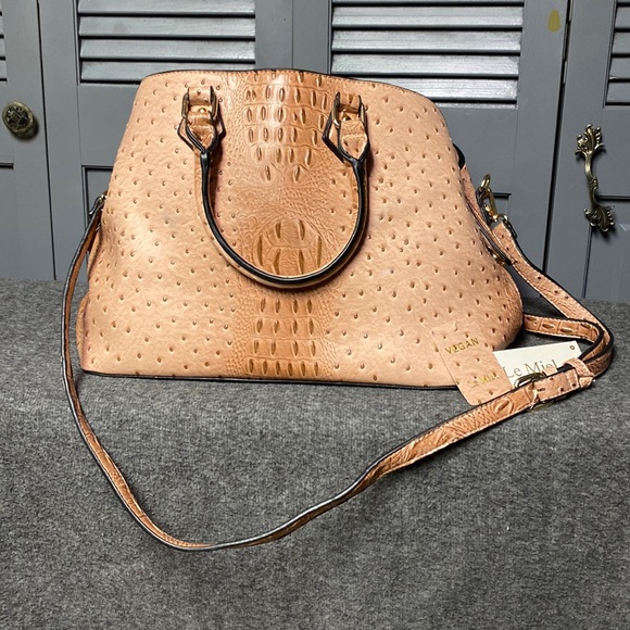 Le Miel Handbags - Le Miel Vegan Faux Pink Alligator Purse